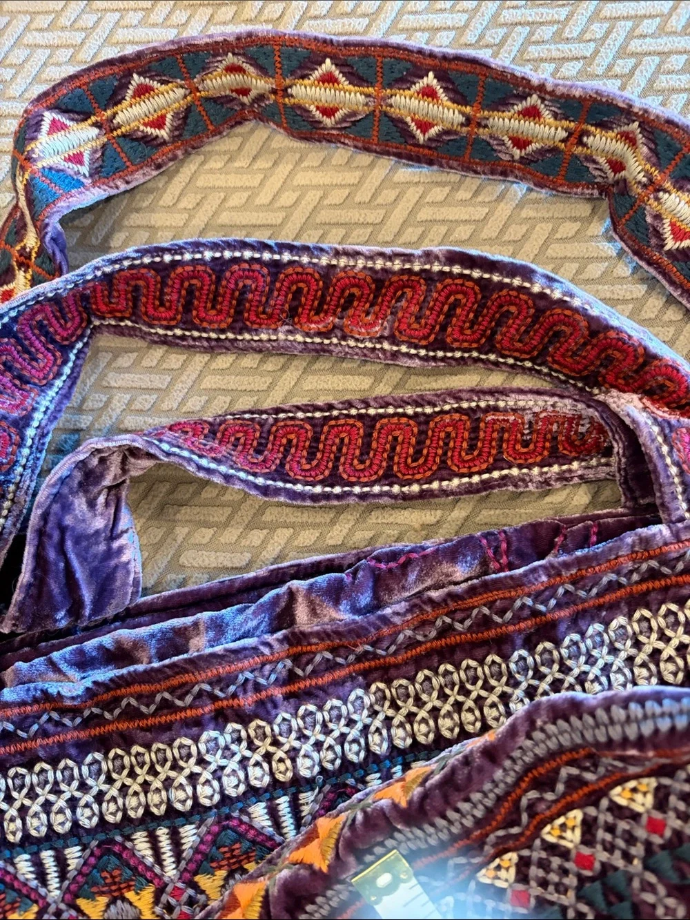 Johnny Was Multicolor Embroidered Floral Tote in Purple and Pink
